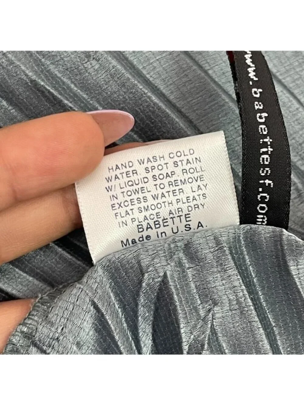 Babette San Francisco Pleated Tunic Shirt L Slate Blue Rare Retired Designer - Picture 10 of 10